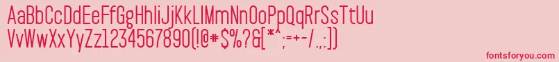 フォントPaktSemibold – ピンクの背景に赤い文字