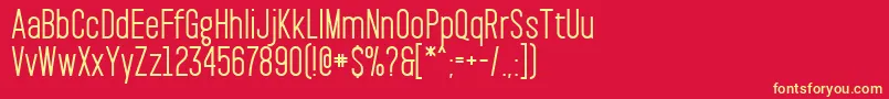 PaktSemibold-fontti – keltaiset fontit punaisella taustalla