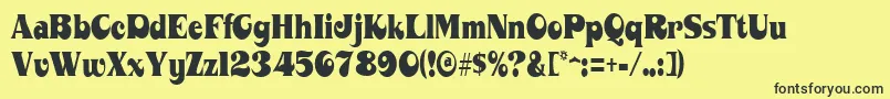 MahaneyRegular Font – Black Fonts on Yellow Background
