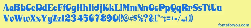 MahaneyRegular Font – Blue Fonts on Yellow Background