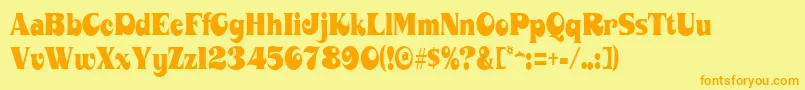MahaneyRegular-Schriftart – Orangefarbene Schriften auf gelbem Hintergrund