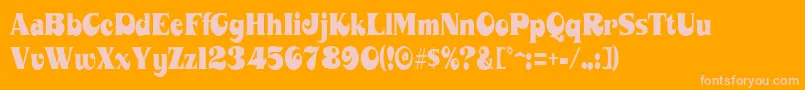 Fonte MahaneyRegular – fontes rosa em um fundo laranja