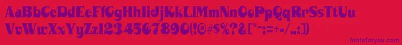 Czcionka MahaneyRegular – fioletowe czcionki na czerwonym tle