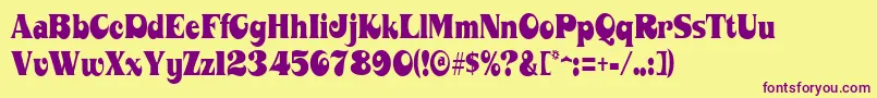 MahaneyRegular Font – Purple Fonts on Yellow Background