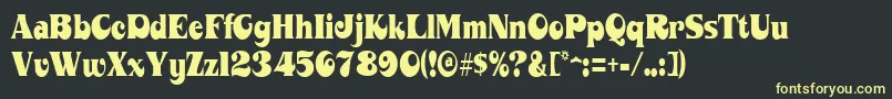 MahaneyRegular Font – Yellow Fonts on Black Background