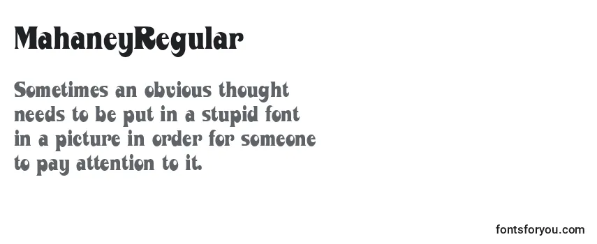 Review of the MahaneyRegular Font