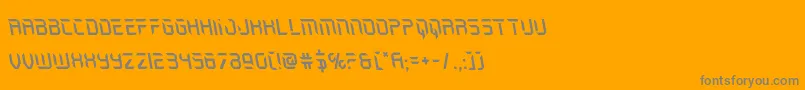 Holojacketleft-Schriftart – Graue Schriften auf orangefarbenem Hintergrund