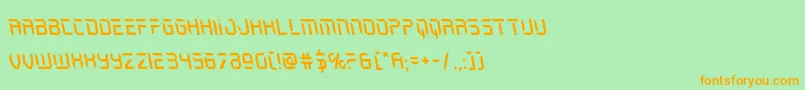 Holojacketleft-Schriftart – Orangefarbene Schriften auf grünem Hintergrund