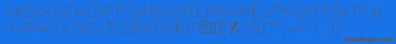 Tallnbubbly-Schriftart – Braune Schriften auf blauem Hintergrund
