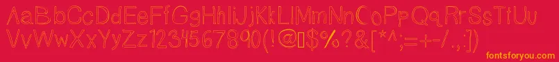 Tallnbubbly-Schriftart – Orangefarbene Schriften auf rotem Hintergrund