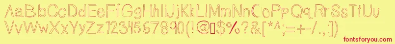 Fonte Tallnbubbly – fontes vermelhas em um fundo amarelo