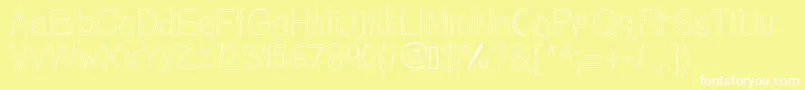 Tallnbubbly-fontti – valkoiset fontit keltaisella taustalla