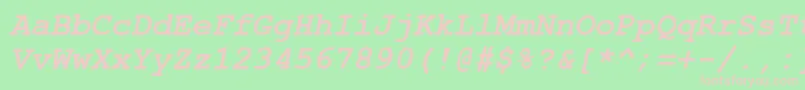 Axccrtbi Font – Pink Fonts on Green Background