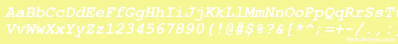 フォントAxccrtbi – 黄色い背景に白い文字