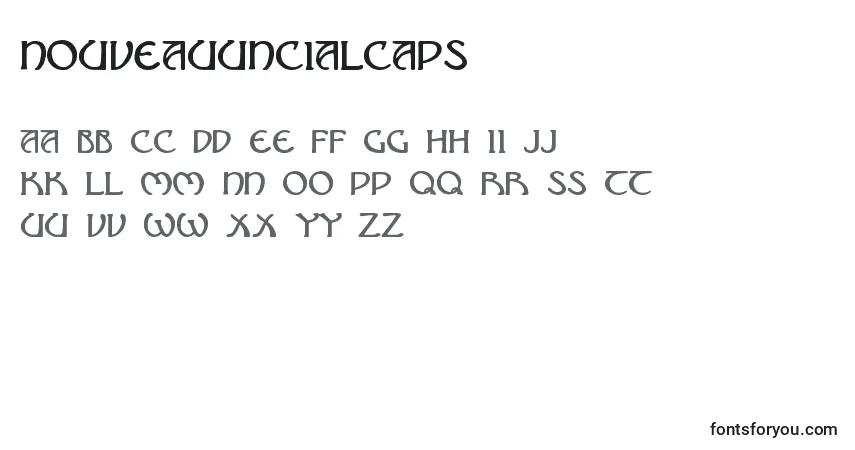 Шрифт NouveauUncialCaps (103585) – алфавит, цифры, специальные символы