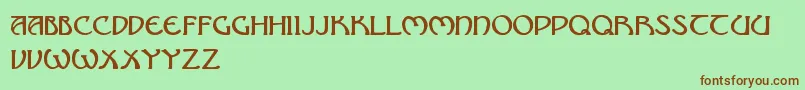 NouveauUncialCaps Font – Brown Fonts on Green Background