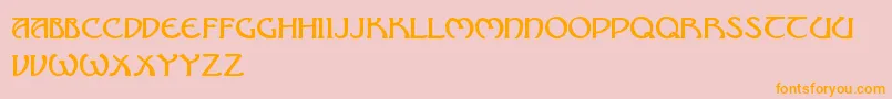 NouveauUncialCaps Font – Orange Fonts on Pink Background