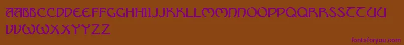 NouveauUncialCaps Font – Purple Fonts on Brown Background