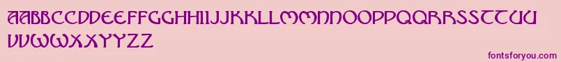 NouveauUncialCaps-Schriftart – Violette Schriften auf rosa Hintergrund