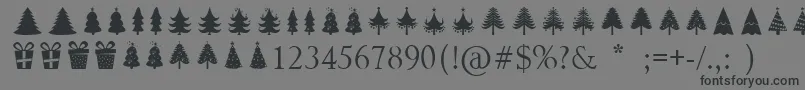 Christmas Trees Font – Black Fonts on Gray Background