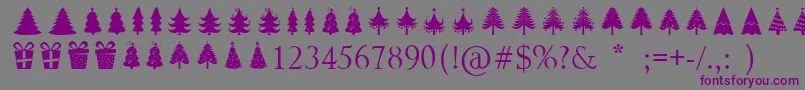 Christmas Trees Font – Purple Fonts on Gray Background