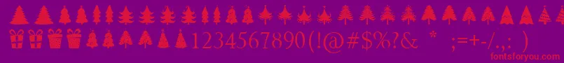 Fonte Christmas Trees – fontes vermelhas em um fundo violeta