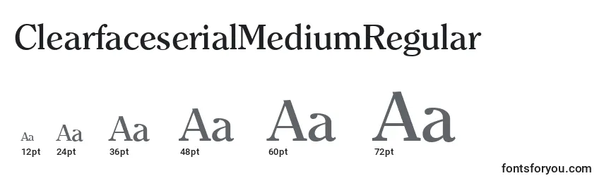 Размеры шрифта ClearfaceserialMediumRegular