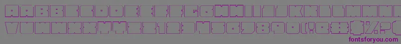 フォントAnakefkao – 紫色のフォント、灰色の背景