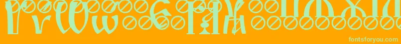 IrmologionAcute-fontti – vihreät fontit oranssilla taustalla