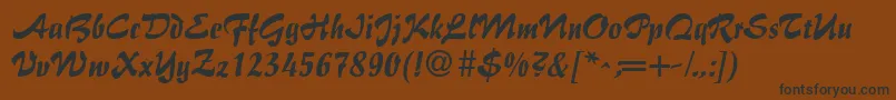 BrushFlairRegular Font – Black Fonts on Brown Background