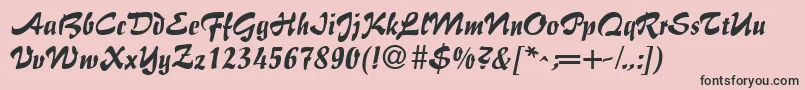 BrushFlairRegular Font – Black Fonts on Pink Background
