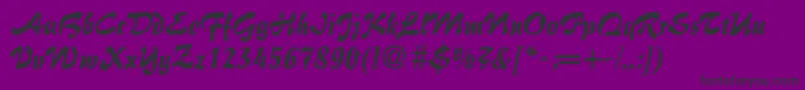 BrushFlairRegular Font – Black Fonts on Purple Background