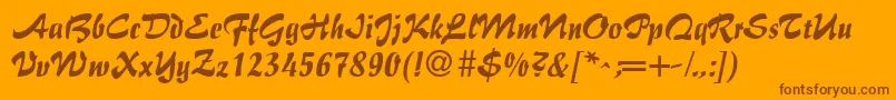 BrushFlairRegular Font – Brown Fonts on Orange Background