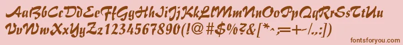 BrushFlairRegular Font – Brown Fonts on Pink Background