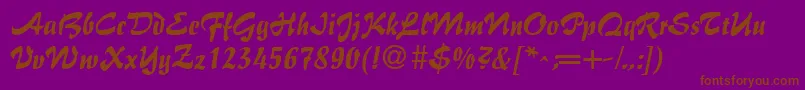 BrushFlairRegular Font – Brown Fonts on Purple Background