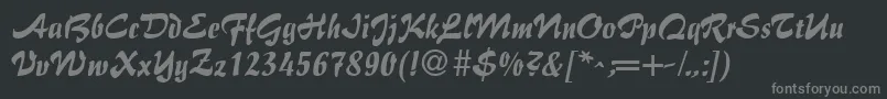 BrushFlairRegular Font – Gray Fonts on Black Background