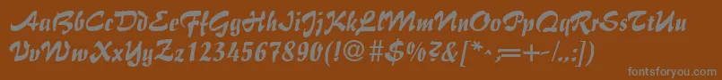 BrushFlairRegular Font – Gray Fonts on Brown Background