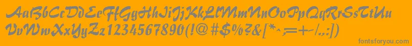 BrushFlairRegular Font – Gray Fonts on Orange Background