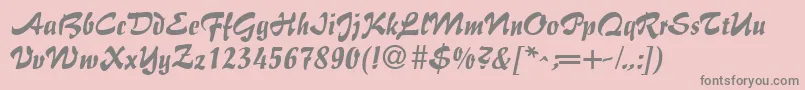 BrushFlairRegular Font – Gray Fonts on Pink Background