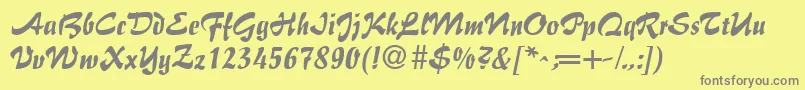 BrushFlairRegular Font – Gray Fonts on Yellow Background