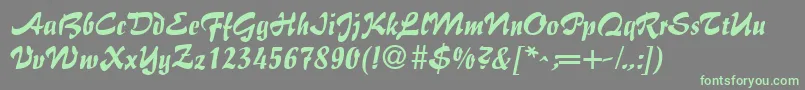 BrushFlairRegular Font – Green Fonts on Gray Background