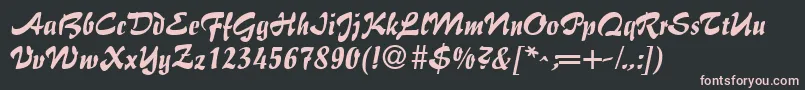 BrushFlairRegular Font – Pink Fonts on Black Background