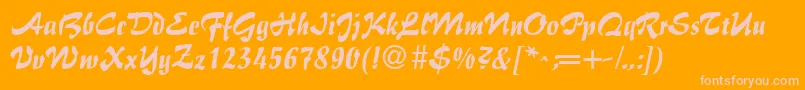 BrushFlairRegular Font – Pink Fonts on Orange Background