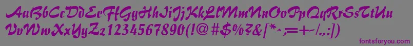 BrushFlairRegular Font – Purple Fonts on Gray Background