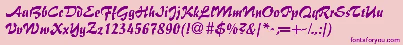 BrushFlairRegular Font – Purple Fonts on Pink Background