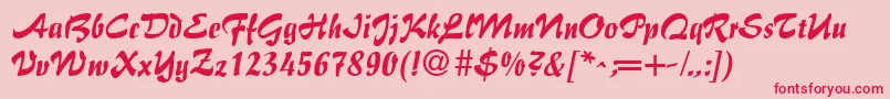 BrushFlairRegular Font – Red Fonts on Pink Background