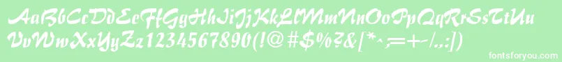 BrushFlairRegular Font – White Fonts on Green Background