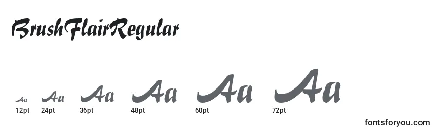 BrushFlairRegular Font Sizes