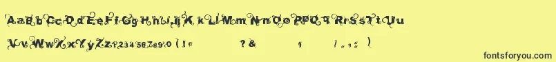 Fonte Curlytype – fontes pretas em um fundo amarelo