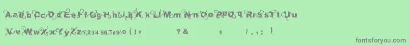 Шрифт Curlytype – серые шрифты на зелёном фоне